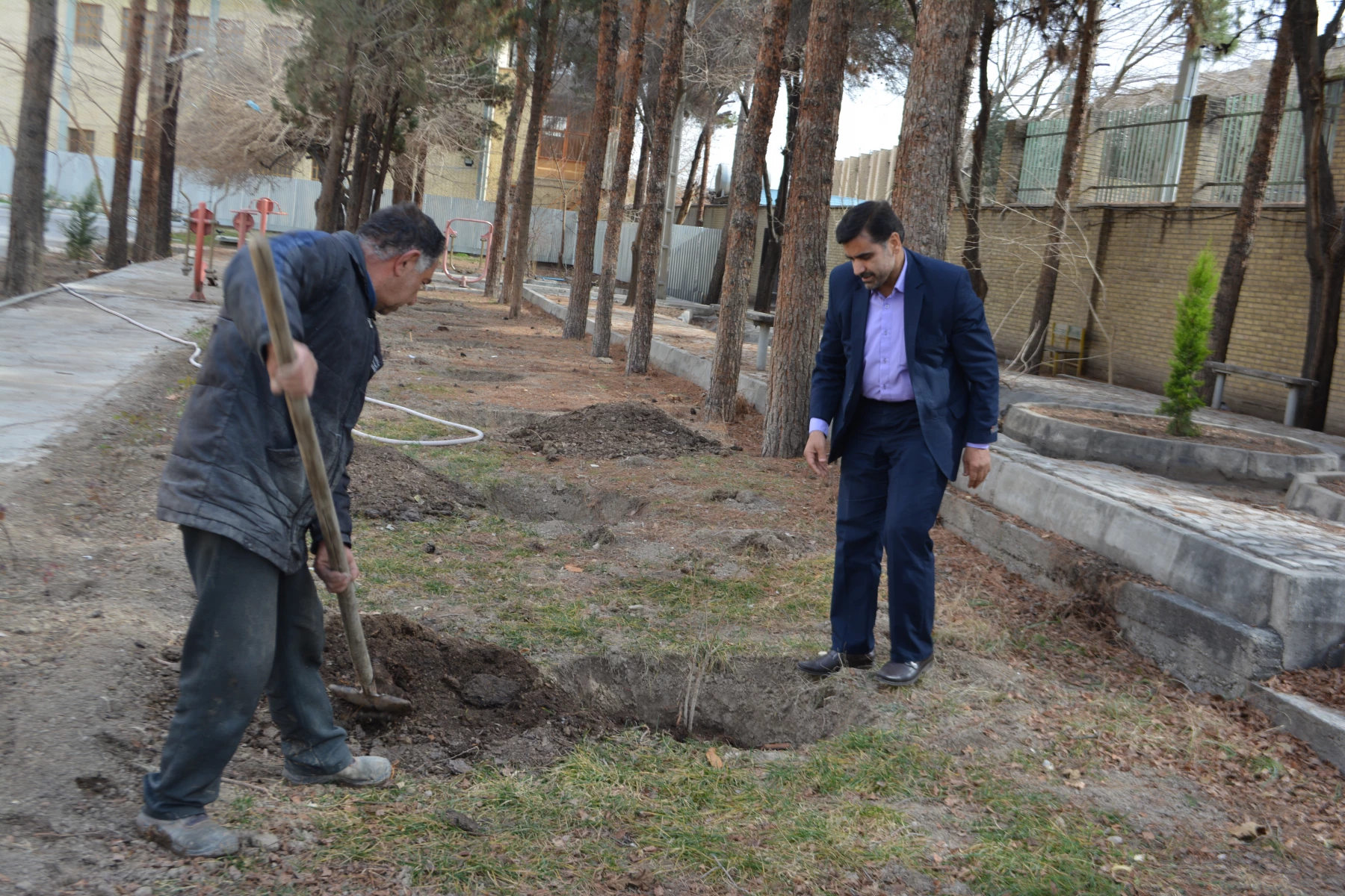 کاشت 130 اصله درخت آلبالو در پردیس فاطمه زهرا (س) اصفهان