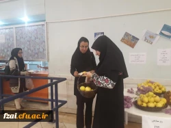 توزیع سیب به عنوان نماد سلامتی به مناسبت روز سلامت در پردیس فاطمه زهرا(س)