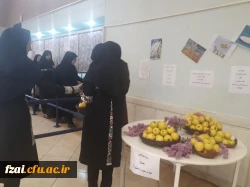 توزیع سیب به عنوان نماد سلامتی به مناسبت روز سلامت در پردیس فاطمه زهرا(س)