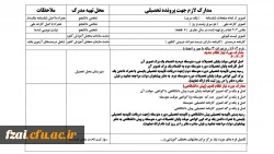  فهرست مدارک مورد نیاز جهت ثبت نام دانشجویان جدیدالورود سال 1398 کد 11 ( تکمیل ظرفیت) 