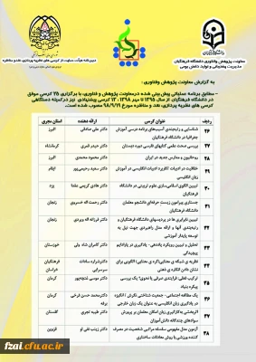 چگونگی توالی کرسی های نظریه پردازی، نقد و مناظرة دانشگاه فرهنگیان .