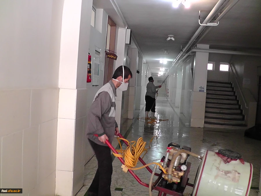 دانشگاه فرهنگیان پردیس فاطمه زهرا (س) علیه ویروس کرونا ضدعفونی شد.