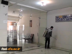 دانشگاه فرهنگیان پردیس فاطمه زهرا (س) علیه ویروس کرونا ضدعفونی شد.