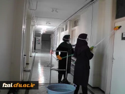 دانشگاه فرهنگیان پردیس فاطمه زهرا (س) علیه ویروس کرونا ضدعفونی شد.