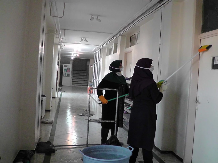 دانشگاه فرهنگیان پردیس فاطمه زهرا (س) علیه ویروس کرونا ضدعفونی شد.