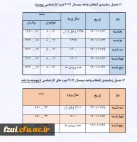 جدول زمانبندی انتخاب واحد نیمسال دوم 1402-1401