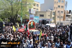 حضور مسئولین و دانشجو معلمان دانشگاه فرهنگیان پردیس فاطمه زهرا (س)اصفهان در مراسم تشییع سردار شهید زاهدی