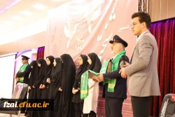 حضور پرچم متبرک حرم حضرت معصومه (س) در سالن شهید سلیمانی پردیس فاطمه زهرا (س) به مناسبت روز دختر