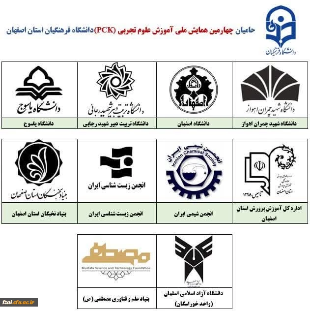 حامیان چهارمین همایش ملی آموزش علوم تجربی (PCK)