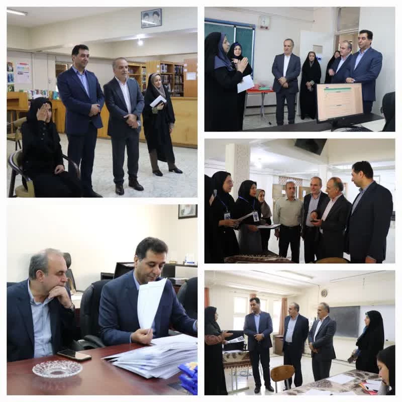 بازدید اکبر پناهی، سرپرست دانشگاه فرهنگیان اصفهان و محمدرضا نظریان، مدیر کل آموزش و پرورش استان از فرآیند مصاحبه متقاضیان ورود به دانشگاه فرهنگیان